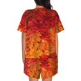 thumbnail image 4 of Womens Pajama Sets With Pocket, Autumn Leaf Lounge Sets Short Sleeve Sleepwear PJ Sets for Women, 4 of 6