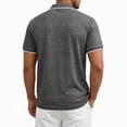 thumbnail image 4 of Men'S Textured Knit Half Zip Collared Short Sleeve Polo Shirt Retro Casual Tops For Summer Daily Wear And Golf Sports,Dark Gray,L, 4 of 6