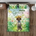 thumbnail image 4 of German Shorthaired Pointer Hello Spring Time Flower Floral Nature Quilt Bedding Set GSP Lover Dog Gift 1 Blanket Bed Cover 2 Pillowcases - 02031, 4 of 5