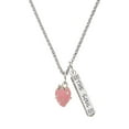 thumbnail image 1 of Delight Jewelry Silvertone Large 3-D Pink Strawberry with Crystals Silvertone Hope Anchors the Soul Bar Charm Necklace, 23", 1 of 4