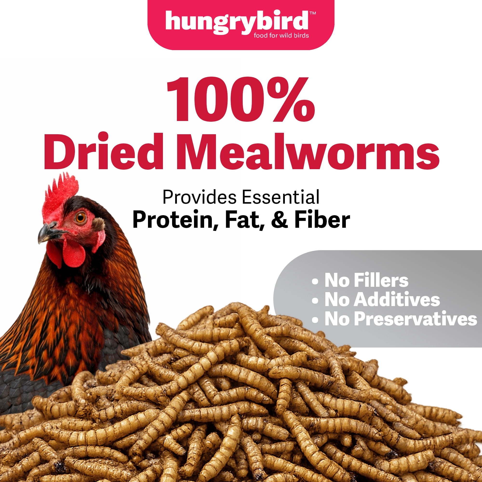 Hungrybird Dried Mealworms, 11lbs – High Protein Poultry Treats for All Wild Birds and Chicken Flocks