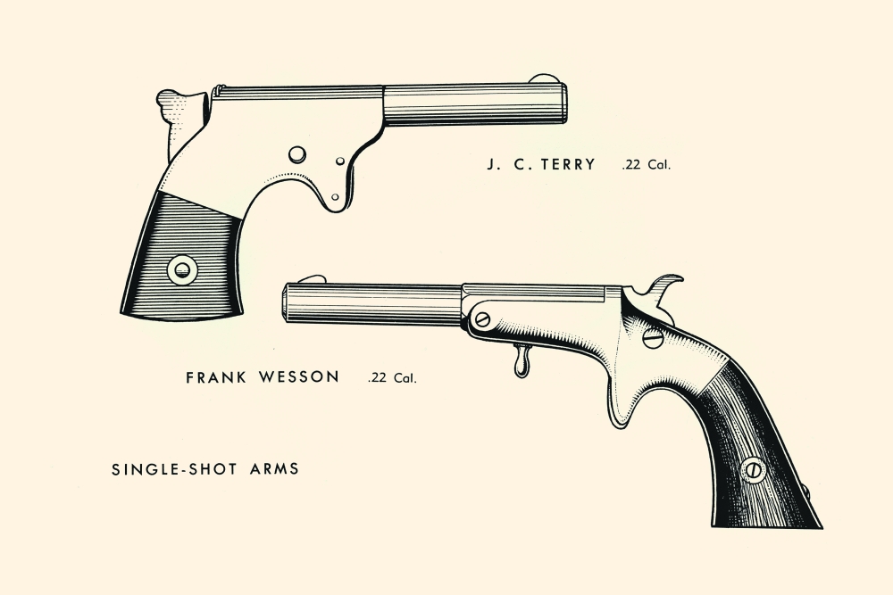 Illustrated page from a book on the history of guns. Poster Print by