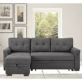 thumbnail image 2 of 54" Pull Out Couch, Convertible Sectional Sofa Couch with Storage Chaise and Button Tufted Back, L Shaped Linen Reversible Sleeper Sofa Bed Couch for Living Room, Bedroom, Home Furniture, Apartment, 2 of 5