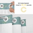 thumbnail image 2 of No Hook Shower Curtains with Snap-in Liner Set, Teal Blue Brown Beach Coastal Waterproof Hotel Style Bathroom Shower Curtain, Nautical Shell Starfish Coral Summer Mesh Top Bath Curtains 66''x72'', 2 of 9