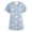 Blue, variant on Women's Scrub Tops Comfort Loose Fit V Neck Short Sleeve Cartoon Animals Printed Scrub Work Shirts