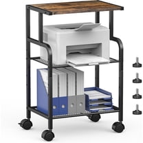 Printer Stand with Storage, Printer Cart with Wheels, Printer Table for Home Office, 3 Tier Cart with Adjustable Shelf, Supports Up to 80 Lbs for Home Office, Kitchen, Living Room