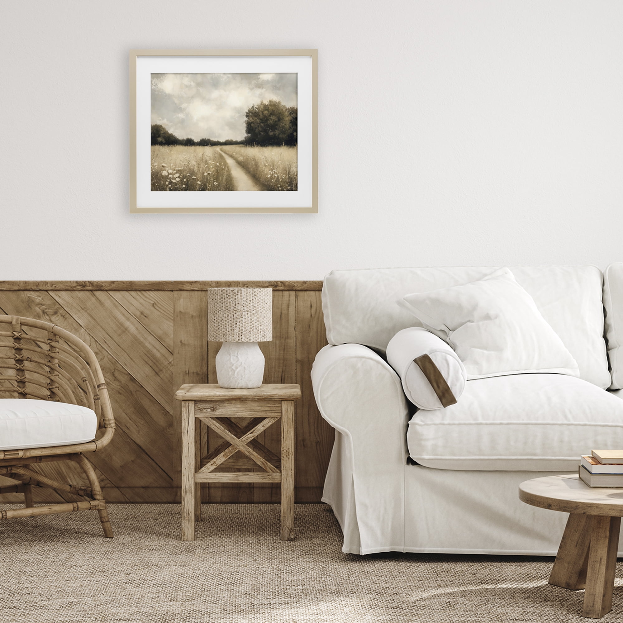 Stupell Industries Journey Through Wildflowers in Meadow Birch Framed Print Under Glass, design by Creative Studio