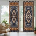 thumbnail image 4 of Blue Burnt Orange Boho Outdoor Curtains for Patio Waterproof,Windproof Privacy Curtains with Weighted Bottom,Antique Southwestern Tribal Outside Drapes for Picnic Garage Yard Cabana 54"x84" 1 Panel, 4 of 8