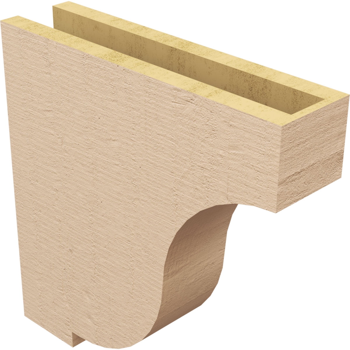 4"W x 16"D x 16"H Thin Van Buren Rough Cedar Woodgrain TimberThane Corbel, Primed Tan