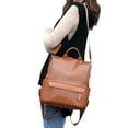 thumbnail image 2 of hirigin PU Leather Backpack 2022 Women Fashion Business Casual Style Large Capacity Waterproof Shoulder Daypack for Daily, 2 of 8