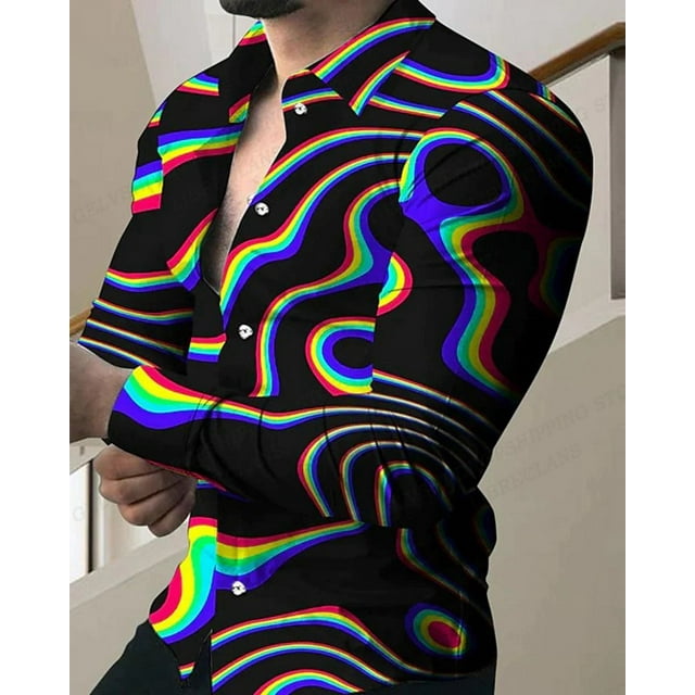 Camisas hawaianas con estampado floral en 3D camisas de moda para hombre blusas casuales de manga larga para playa blusas con solapa ropa para hombre
