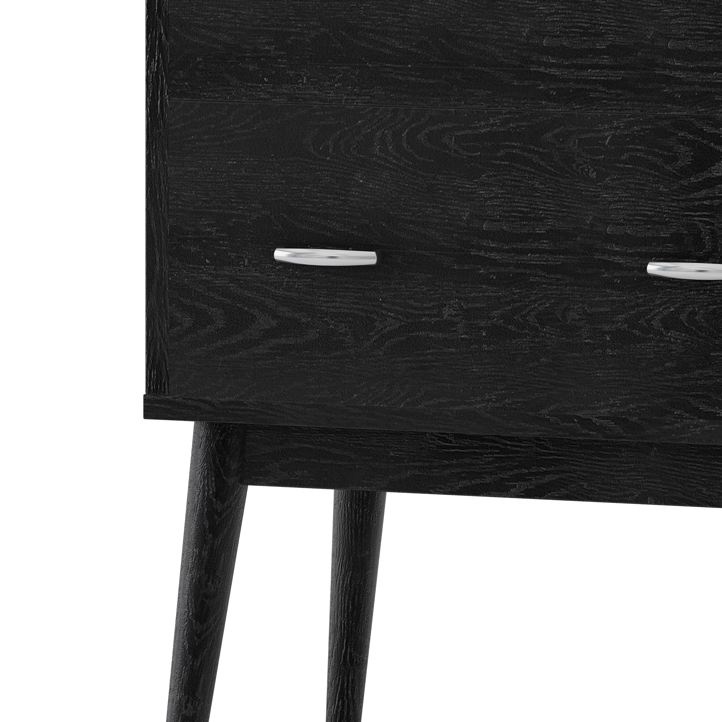Noble House Starla Wooden 3 Piece 4 Drawer Dresser and Nightstand Bedroom Set, Black