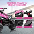 thumbnail image 3 of 12V Kids Ride-On ATV, Electric 4-Wheeler Toy Quad – Remote Control, LED Lights, Music, USB, Treaded Tires, Gentle Start, High/Low Speed – Outdoor Vehicle for Toddlers, Pink, 3 of 7