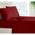 thumbnail image 3 of Pure Giza Cotton (Full Size) Striped Pattern Bed Sheets Set- 300-TC Bedding – Full Size Bed, 12" Inch Deep Pocket 300TC Full Sheets - Burgundy Stripe, 3 of 7