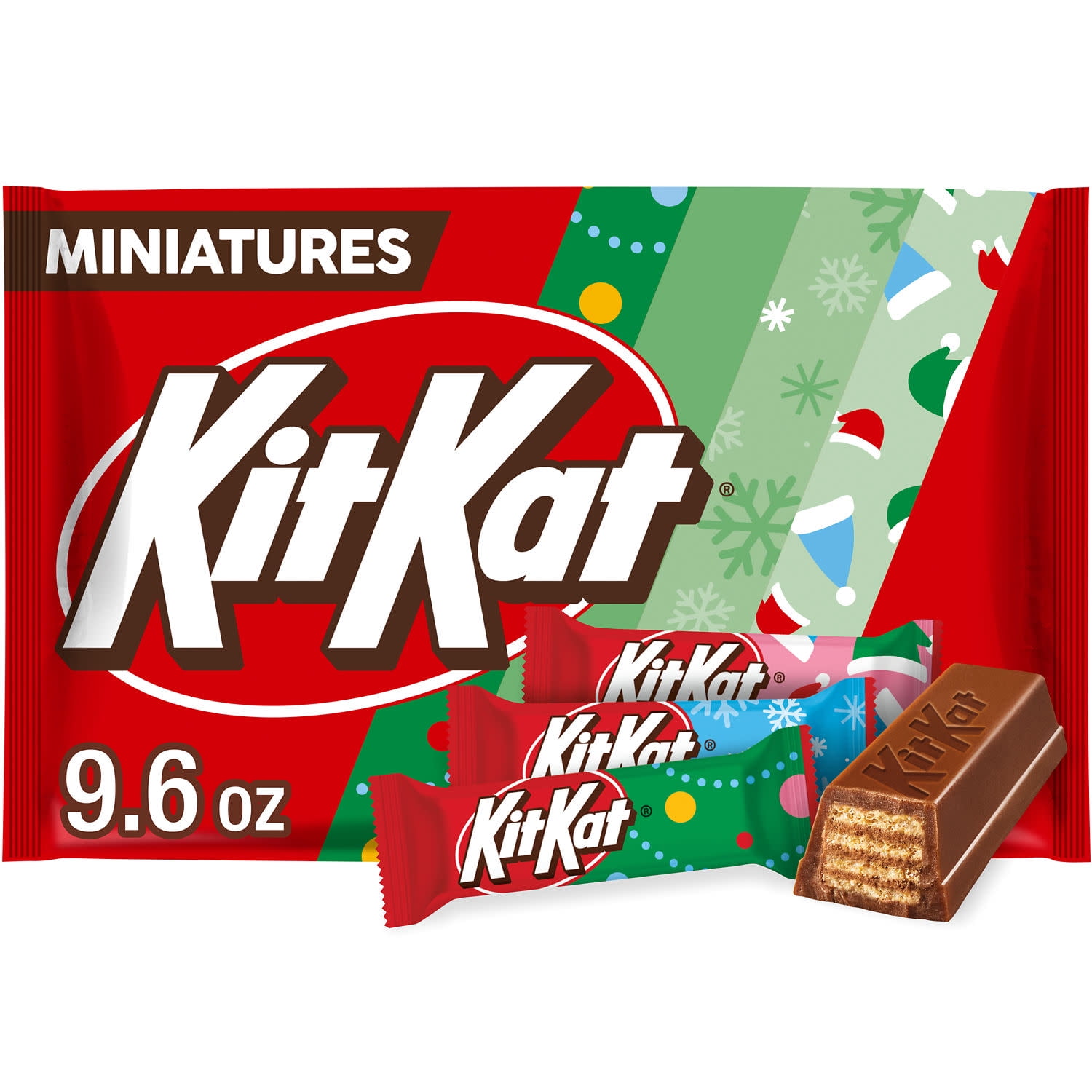 Kit Kat® Mini Wrapped Holiday Milk Chocolate Wafer Bars, Santa