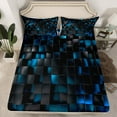 thumbnail image 2 of Castle Fairy Geometric Grid Plaid 4 Pieces Queen Sheet Sets for Female Men Women,Futuristic Cubes Ultra Soft Flat Sheet,Pixelated Blocks Miners Queen Fitted Sheet,Luxury Bedroom Decor, 2 of 7