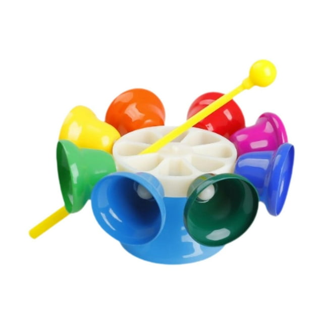 Campanas de mano coloridas Hugo instrumento de percusión para niños en edad preescolar con mazo