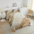 thumbnail image 4 of Brown Golden Marble Down Comforter Abstract Marble Texture Comforter Set Gold Fluid Marble Grain Bedding Set Full For Men Women,Watercolor Marble Art Bed Set 2 Pillow Cases, 4 of 7