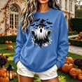 thumbnail image 2 of Frostluinai Womens Crewneck Sweatshirts Spooky Ghosts Pumpkin Graphic Pullover Halloween Party Long Sleeve Fleece Sweat Shirt XS-XXXL, 2 of 6
