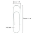 thumbnail image 2 of Uxcell Paper Clips 3.9 Inch Vinyl Coated for Office Home White Count 20, 2 of 6