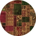 thumbnail image 1 of Ahgly Company Indoor Round Oriental Brown Modern Area Rugs, 3' Round, 1 of 4