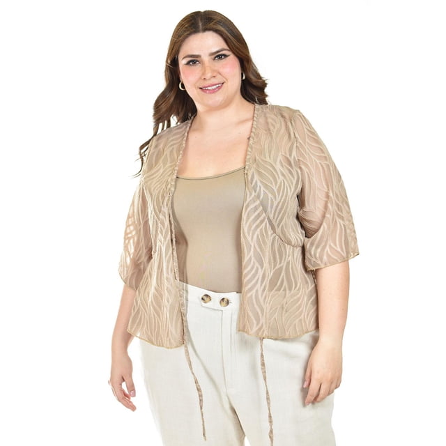 Ensamble tipo kimono con blusa básica Roman Fashion / Tallas Extras, 1892 (Cafe) cafe 36
