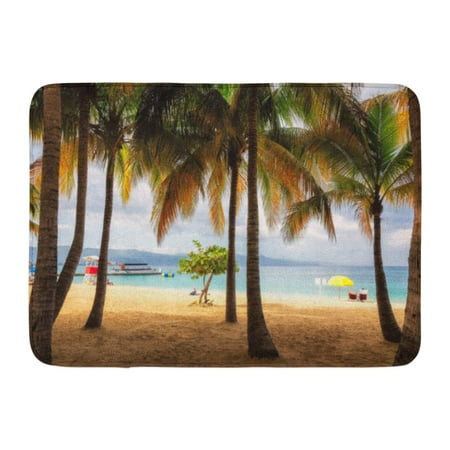 GODPOK Best Place Palm Trees on Jamaica Beach in Montego Bay Happy Tour Rug Doormat Bath Mat 23.6x15.7