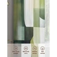 thumbnail image 6 of Abstract Geometric Sheer Curtains for Living Room Bedroom, Light-filtering Sheer Curtain, Watercolor Green Beige Decor Rod Pocket Voile Window Treatment Drapes, 52’’Wx63’’L, 2 Panels Set, 6 of 7