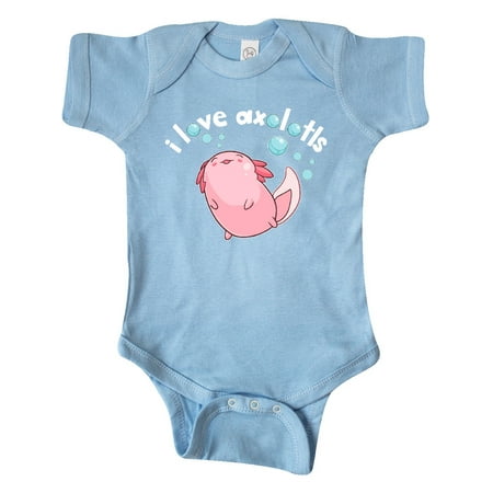 

Inktastic I Love Axolotls with Bubbles Gift Baby Boy or Baby Girl Bodysuit