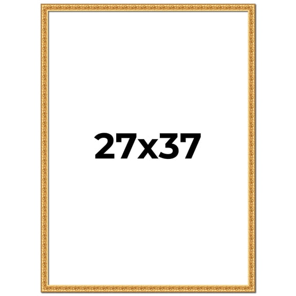 27x37 Frame Gold Real Wood Picture Frame Width 1 inches | Interior Frame Depth 0.5 inches | Edwina