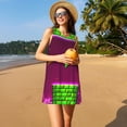 thumbnail image 3 of Lsque Geometry Dash Pattern Summer Dresses for Women – Sleeveless T-Shirt Swing Sundress, Perfect for the Beach and Casual Days, 3 of 6
