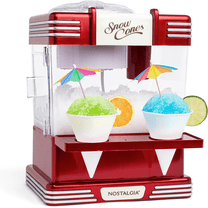 Shaved Ice and Snow Cone Machine, Retro Table-Top Slushy Machine Makes 20 Treats