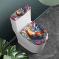 thumbnail image 3 of HELLHERO Rooster Flowers Toilet Lid Cover Set Universal & Washable Toilet Seat Cover Easy Care 2 Pieces, 3 of 8