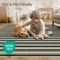 thumbnail image 4 of ODIKA 9'x12' Washable Area Rug Striped Breezy Rectangular Motif Tone Contrast Doormat Edges for Dining Room, Basement, Large Office, Non-Slip Chair-Friendly, 4 of 7