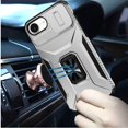 thumbnail image 3 of XPM for Apple iPhone 16e Phone Case, Case, Camera Cover with Magnetic Rotation Ring Stand, Military Grade Hybrid Hard TPU Shockproof Cover for Apple iPhone 16 E (6.1") (Silver), 3 of 7