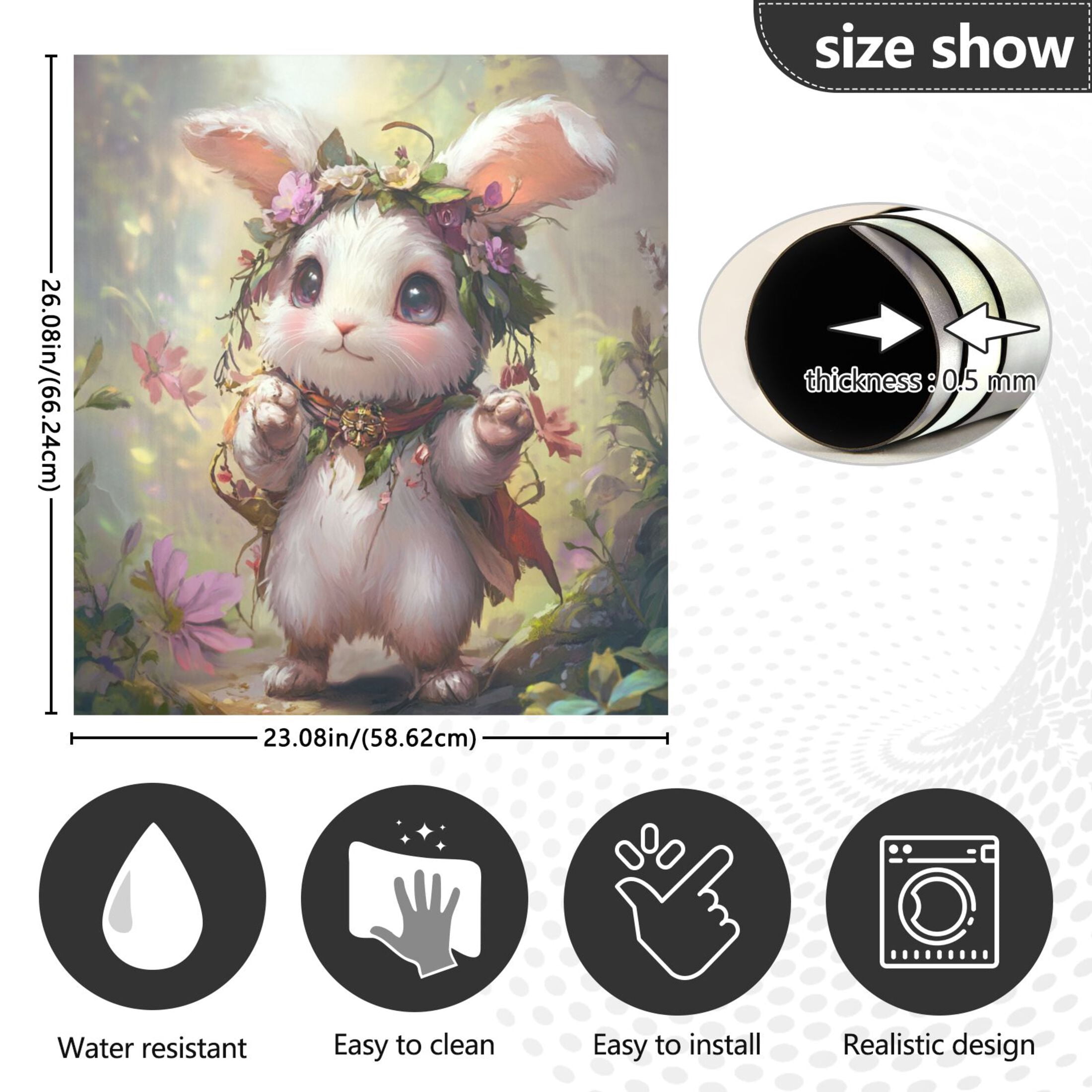 Dishwasher Magnetic Sticker 23x26 Inch Refrigerator Magnetic Sticker Washing Machine Magnetic Sticker Kitchen Panel Magnetic Sticker Home Decor Cartoon Traveling Rabbit