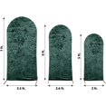 thumbnail image 2 of SAZYY Luxury Set of 3 White Crushed Velvet Chiara Wedding Arch Covers in 5ft, 6ft, and 7ft Sizes - Perfect for Round Top Backdrop Stands, Event Decor, Bridal Showers, Hunter Green, 2 of 10