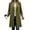 1-Army Green, variant on Single Breasted Coat for Women Thicken Wool Stand Collar Pea Coats Inner Lining Pocket Jacket Casual Long Sleeve Mid-Long Overcoat with Pockets