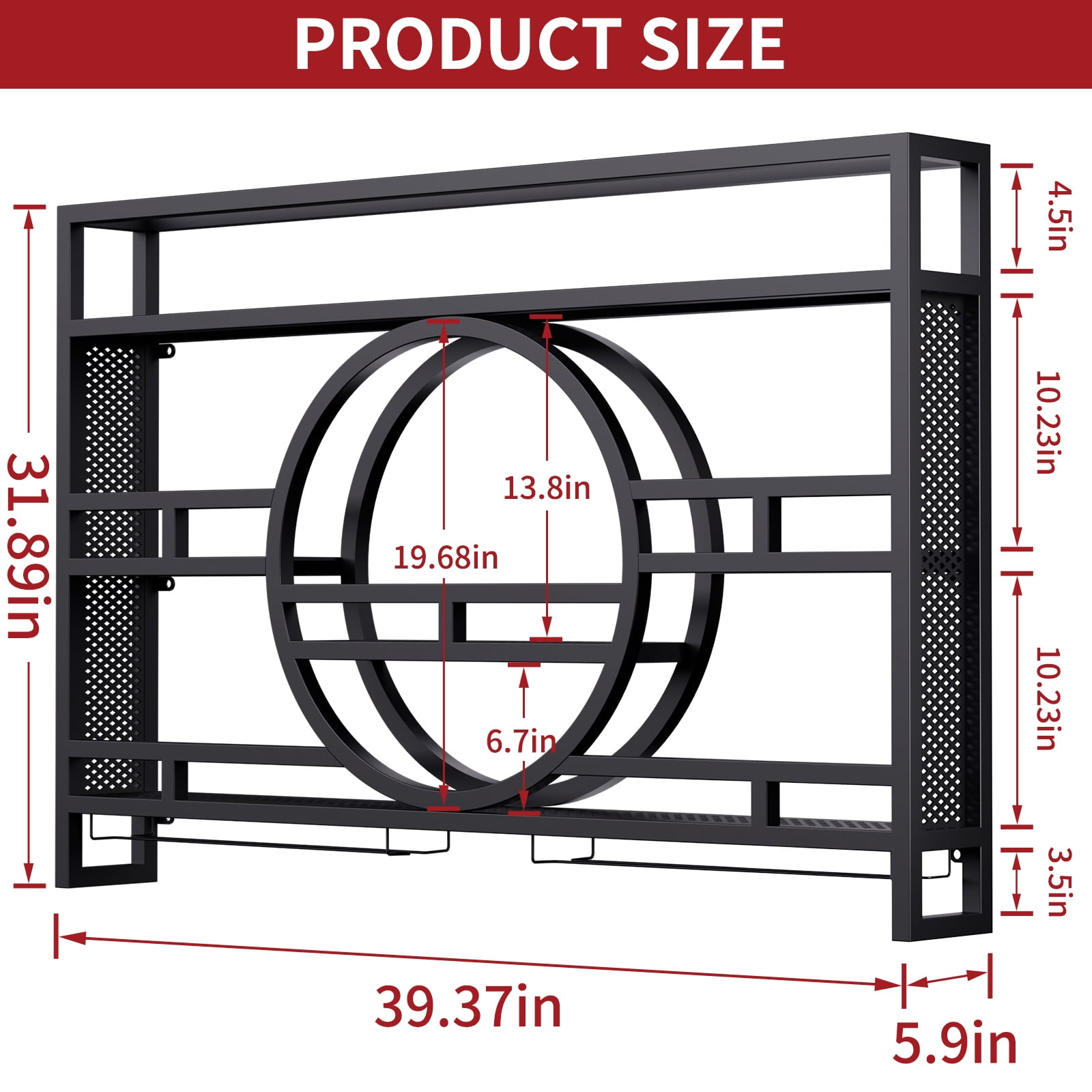 3-Tier Wine Rack Wall Mounted [NO ASSEMBLY REQUIRED], 39"Floating Bar Shelves with Wine Glass Holder Hanging Liquor Shelf Wall-Mounted Wine Racks Cabinets for Home Bar
