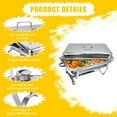 thumbnail image 6 of Jacgood 6 Pack Chafing Dish Rectangular full pan×2+half pan×2+1/3 pan×2 Chafers Stainless Steel Catering Buffet Warmer Set for Parties,Events,Wedding,Dinner, 6 of 14
