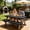 Black, variant on CCWADH Three Piece Picnic Table Cover Set - Liquid Blocking, Wipeable Protection for Outdoor Dining & Camping