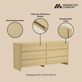 thumbnail image 4 of Linda Commode Moderne 2 Pcs à Double Largeur et Table de Nuit en Chêne Naturel, 4 of 12