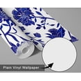 thumbnail image 6 of S4Sassy Floral Vine Wallpaper - Blue Wall Covering, 25" x 240" Self-Adhesive Vinyl Wall Paper, Decorative Walls Wrap, Easy DIY Walls Covering For Bedroom, Living Room, Living Space, 6 of 9