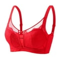 thumbnail image 4 of ALLLIST Lace Women Bras Red No Wire Bralette Soft Solid Plunge Women's Lingerie Size 34-42, 4 of 4