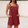 thumbnail image 5 of Rompers for Women Dressy Casual Lounge Overalls Shorts Summer Lightweight One Piece Jumpsuits with Pockets, 5 of 7