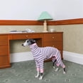 thumbnail image 5 of HQREA Dachshund Dog Shirt Onesie Striped Lightweight Comfy Jumpsuit for Mini Dachshund, 5 of 6