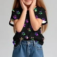 thumbnail image 4 of AUNVITO Unisex Kids Casual Dog Paw Print Round Neck Short Sleeve T-Shirt Summer Graphic Tee Playful Style, 4 of 7