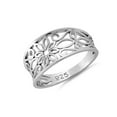 thumbnail image 2 of Mooneye 925 Sterling Silver Oxidized Platinum Plated Filigree Flower Women Valentines Day Gifts Ring, 2 of 4