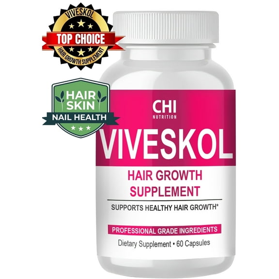 Chi Nutrition VIVESKOL Hair Growth Supplement, 27 Hair Skin Nails Vitamins & Biotin, 60 Capsules
