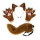 thumbnail image 2 of Conjunto de diadema con orejas de animal y guantes de cola para disfrazarse de una hermosa cola larga para fiestas temáticas. Marrón, 2 of 8